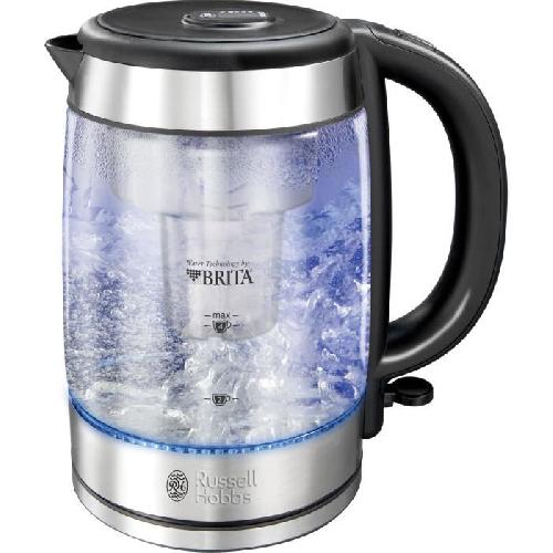 Bouilloire Electrique Bouilloire en Verre Filtrante 1L Clarity - RUSSELL HOBBS - 20760-57 - Cartouche Filtre a Eau Brita Inclus