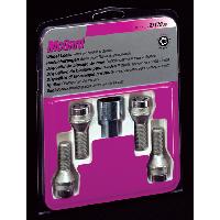 Boulon De Roue - Ecrou De Roue - Goujon De Roue 4 vis - 12x125 - L28 - H19 - Conique - Chrome - Antivol de Roues - 27562SU