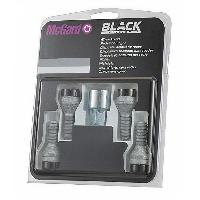 Boulon De Roue - Ecrou De Roue - Goujon De Roue 4 vis - 14x125 - L28.2 - H17 - Conique - Antivol de roues - Noir - 27226SUB