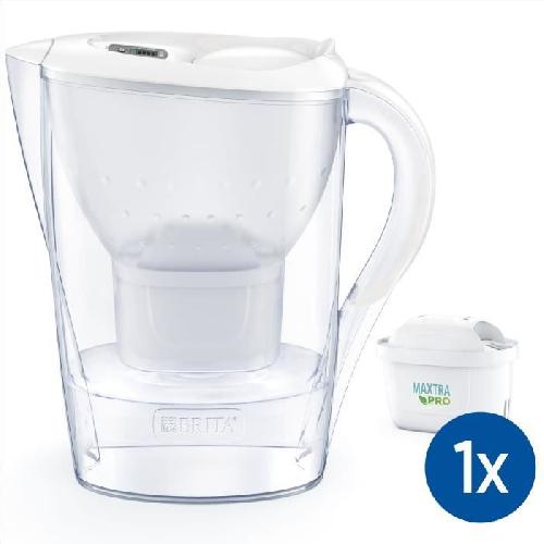 Carafe Filtrante Bouteille et carafe filtrante Brita BRITA Carafe filtrante Marella blanche -2.4L- inclus 1 cartouche filtrante MAXTRA PRO All-in-1