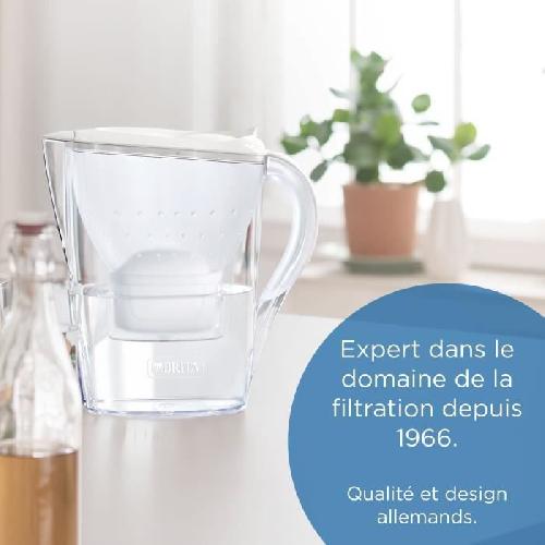 Carafe Filtrante Bouteille et carafe filtrante Brita BRITA Carafe filtrante Marella blanche -2.4L- inclus 1 cartouche filtrante MAXTRA PRO All-in-1