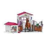 Figurine Miniature - Personnage Miniature Box avec Jument Hanovrien et Berger Australien. Figurine cheval et accessoires. SCHLEICH 72218 Horse Club. des 5 ans