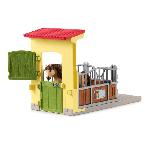 Univers Miniature - Habitation Miniature - Garage Miniature Box avec Poney Icelandais - Extension Ferme Educative. Coffret schleich avec 1 box et 1 figurine poney. pour enfants des 3 ans -