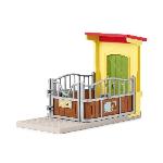 Univers Miniature - Habitation Miniature - Garage Miniature Box avec Poney Icelandais - Extension Ferme Educative. Coffret schleich avec 1 box et 1 figurine poney. pour enfants des 3 ans -