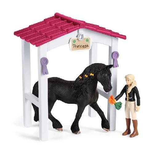 Figurine Miniature - Personnage Miniature Box avec Tori et Princess. Extension pour écurie schleich avec 26 éléments inclus dont 1 cheval schleich. coffret figurines pour