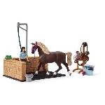 Box de lavage pour chevaux Emily et Luna. coffret schleich avec 19 éléments inclus dont 1 cheval schleich. coffret figurines écurie