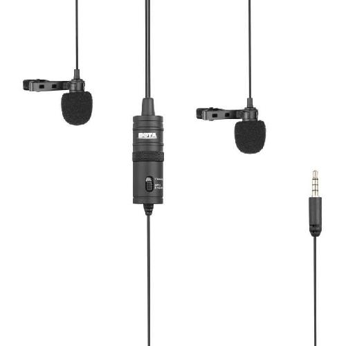 BOYA M1DM Double microphone lavalier - Sortie TRRS - Cable 4 m