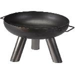 Brasero - Accessoire Brasero Caldera en acier - 3 pieds - Finition huile brosse - H30 x L50 x P50 cm