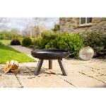 Brasero - Accessoire Brasero Caldera en acier - 3 pieds - Finition huile brosse - H30 x L50 x P50 cm