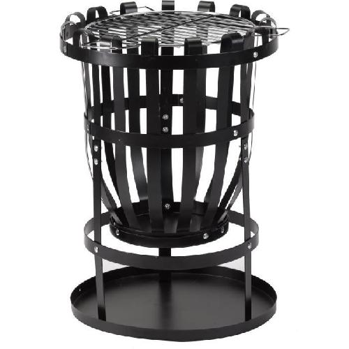 Brasero - Accessoire Brasero Forno Firebasket en acier - 3 pieds - Finition noire - Grille chromee