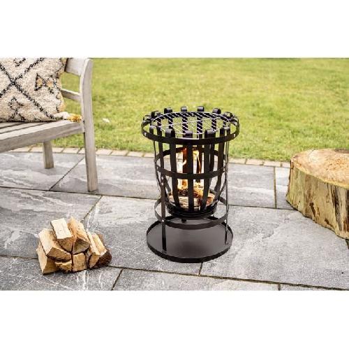 Brasero - Accessoire Brasero Forno Firebasket en acier - 3 pieds - Finition noire - Grille chromee
