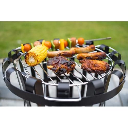 Brasero - Accessoire Brasero Forno Firebasket en acier - 3 pieds - Finition noire - Grille chromee