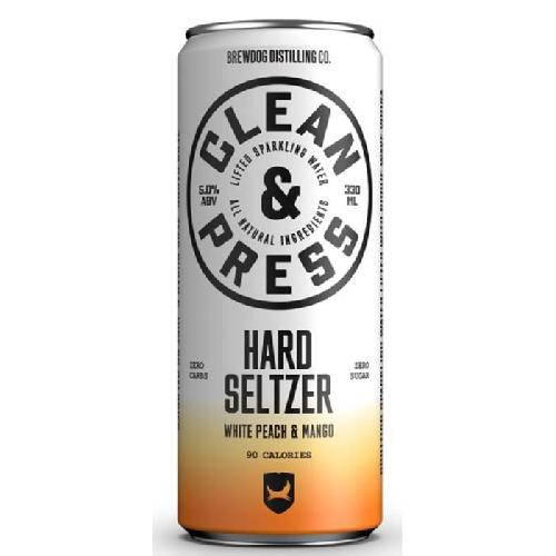Brewdog Clean Press Peach Mango - Hard Seltzer 5o - Canette de 33 cl