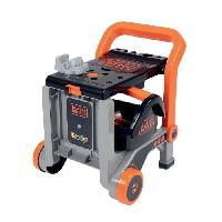 Bricolage - Etabli - Outil Smoby - Black+Decker - Diable + Boite 3 en 1 - 19 accessoires - Fabriqué en France