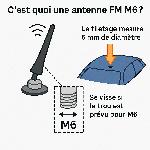 Antenne Brin antenne de toit universel 84cm AM FM M6