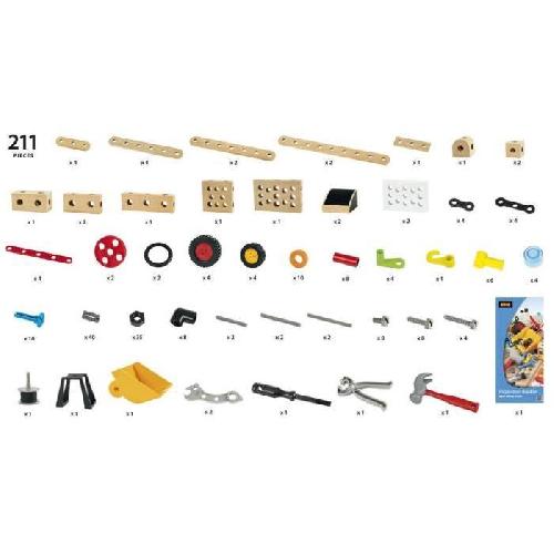 Jeu D'assemblage - Jeu De Construction - Jeu De Manipulation BRIO Builder - 34588 - Coffret Activite Builder - 211 pieces - Jeu de construction STEM - Sans pile - Creations libres ou guidees