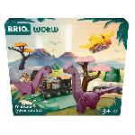 BRIO Circuit Aventure Dinosaure 21 pieces - Action de Jeu sans Pile - Dinosaures Inclus - Circuit de Train en Bois - Brio World