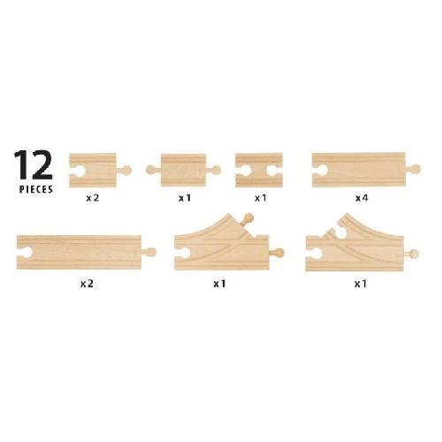 Circuit Miniature BRIO Coffret de Demarrage - 12 Rails - Pack B-7312350360998-A partir de 3 ans