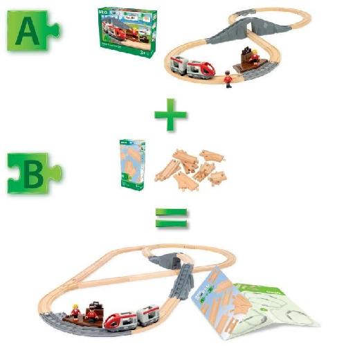 Circuit Miniature BRIO Coffret de Demarrage - 12 Rails - Pack B-7312350360998-A partir de 3 ans