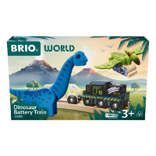 Circuit Miniature Brio Train a Piles Dinosaure - Train electrique - Dinosaure Inclus - pour circuit de train en bois - Des 3 Ans - Brio World - 36096