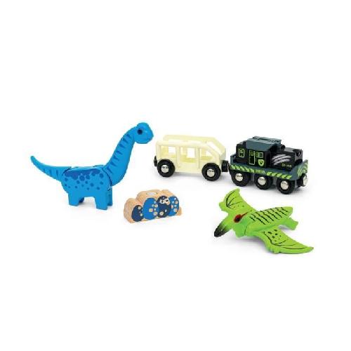 Circuit Miniature Brio Train a Piles Dinosaure - Train electrique - Dinosaure Inclus - pour circuit de train en bois - Des 3 Ans - Brio World - 36096