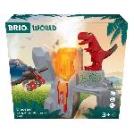 Brio Volcan en Eruption Dinosaure - Accessoire pour Circuit de Train en Bois - Action de Jeu sans Pile-avec Aimant - des 3 Ans -