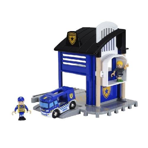 Circuit Miniature Brio World Commissariat de Police - Accessoire son et lumiere pour circuit de train en bois - Ravensburger - Des 3 ans - 33813