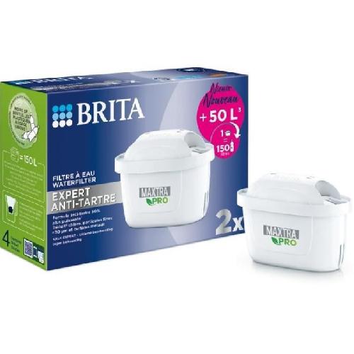 Filtre Pour Carafe Filtrante BRITA Pack de 2 cartouches filtrantes MAXTRA PRO Expert anti-tartre - formule anti-tartre 50% plus puissante vs All-in-1