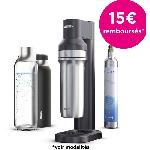 Gazeificateur - Machine A Sodas BRITA sodaTRIO noire - 1x bouteille en verre (0.9L). 1x bouteille en acier inoxydable (0.5L) & 1x cylindre de CO2 BRITA