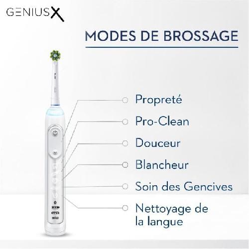 Brosse A Dents Electrique Brosse a Dents Electrique Oral-B Genius X - 1 Brossette incluse. 6 Modes Dont Blancheur. Douceur et Soin des Gencives