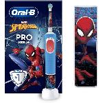 Brosse A Dents Electrique Brosse a dents électrique - ORAL-B - Kids 1 manche Marvel Spider-Man - 1 brossette - 1 étui de voyage - 3 ans et +