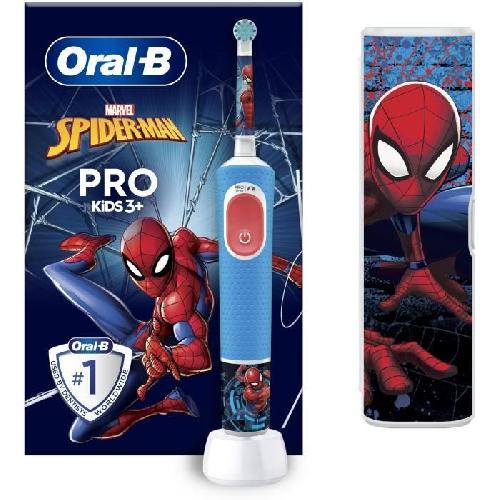 Brosse A Dents Electrique Brosse a dents électrique - ORAL-B - Kids 1 manche Marvel Spider-Man - 1 brossette - 1 étui de voyage - 3 ans et +