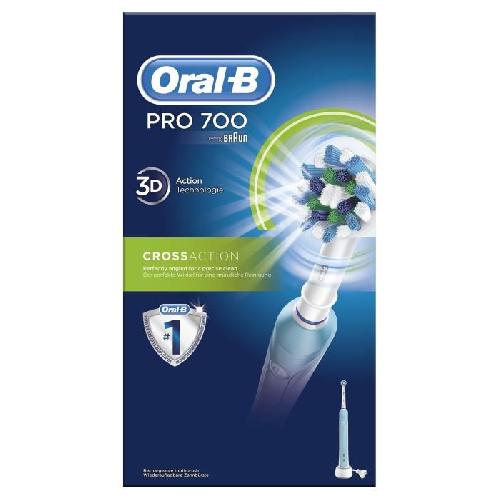 Brosse A Dents Electrique Brosse a Dents Electrique Oral-B PRO 1 700 Cross Action - Rechargeable - Minuteur - Blanche et bleue