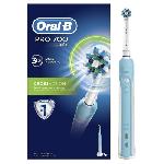 Brosse A Dents Electrique Brosse a Dents Electrique Oral-B PRO 1 700 Cross Action - Rechargeable - Minuteur - Blanche et bleue