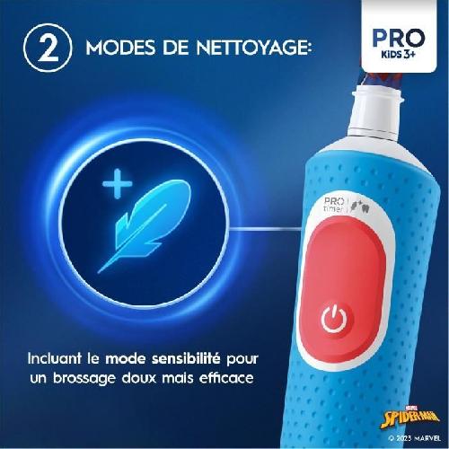 Brosse A Dents Electrique Brosse a dents électrique Oral-B Pro Kids 1 Manche Marvel Spider-Man. 1 Brossette. 3 Ans et Plus