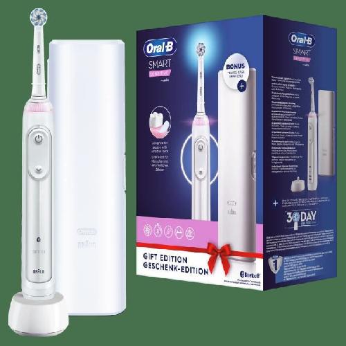 Brosse A Dents Electrique Brosse a dents electrique ORAL-B Smart Sensitive Rechargeable 1 Manche Connecte Bluetooth. 1 Brossette. 1 Etui de Voyage Offert