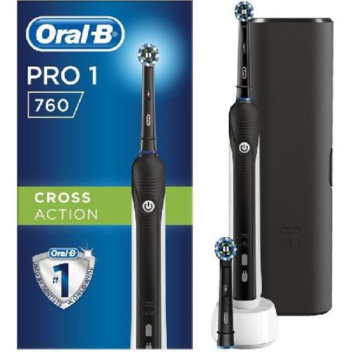 Brosse A Dents Electrique Brosse a dents electrique rechargeable ORAL-B PRO 1 760 - 1 Manche capteur de pression et 1 Etui de transport