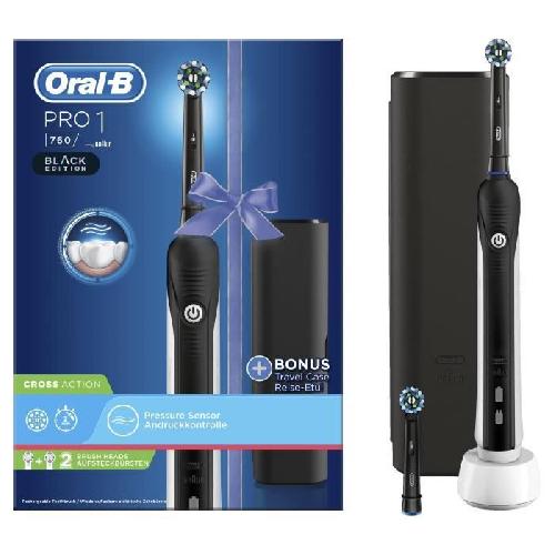 Brosse A Dents Electrique Brosse a dents electrique rechargeable ORAL-B PRO 1 760 - 1 Manche capteur de pression et 1 Etui de transport