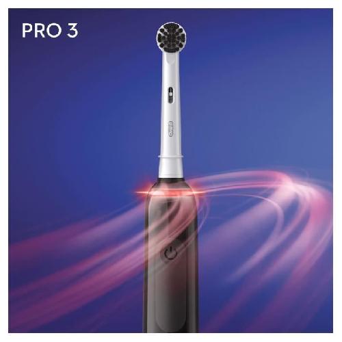 Brosse A Dents Electrique Brosse a Dents Electrique Rechargeable Oral-B PRO 3 3000 - Avec 1 Manche Capteur de Pression et 1 Brossette - Technologie 3D - Noir