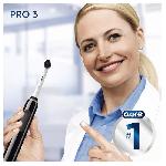 Brosse A Dents Electrique Brosse a Dents Electrique Rechargeable Oral-B PRO 3 3000 - Avec 1 Manche Capteur de Pression et 1 Brossette - Technologie 3D - Noir