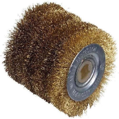 Accessoire - Consommable Machine Outil Brosse metallique large - fil laitonne de 0.3mm - O60mm - L60mm