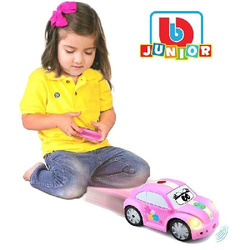 Vehicule Radiocommande BURAGO Junior Voiture RC telecommandee Junior 1er age Coccinelle infrarouge Rose
