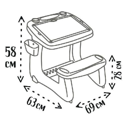 Table Activite - Jouet D'activite Bureau Petit Ecolier - Smoby - 80 Accessoires Inclus - Vert - 63 X 69 X 58 - Des 3 ans