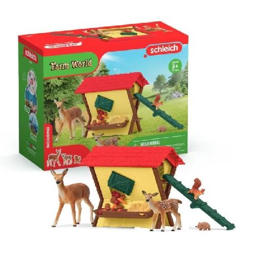 Figurine Miniature - Personnage Miniature Cabane des animaux de la foret. Coffre schleich 42658 Farm World. pour enfants des 3 ans