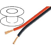 Cablage 100m de Cable de haut parleurs - 2x4mm2 CCA noir et rouge