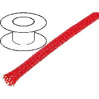 Cablage 100m gaine polyester tresse 37 4mm rouge