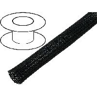 Cablage 100m gaine polyester tresse 49 5mm noir