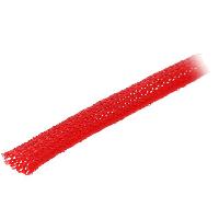 Cablage 100m gaine polyester tresse 7x13 8mm rouge