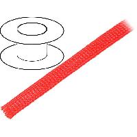 Cablage 50m gaine polyester tresse 1117 12mm rouge