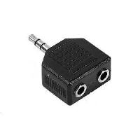 Cablage Adaptateur jack stereo Male 3.5mm en 2 Jack stereo Femelle 3.5mm noir